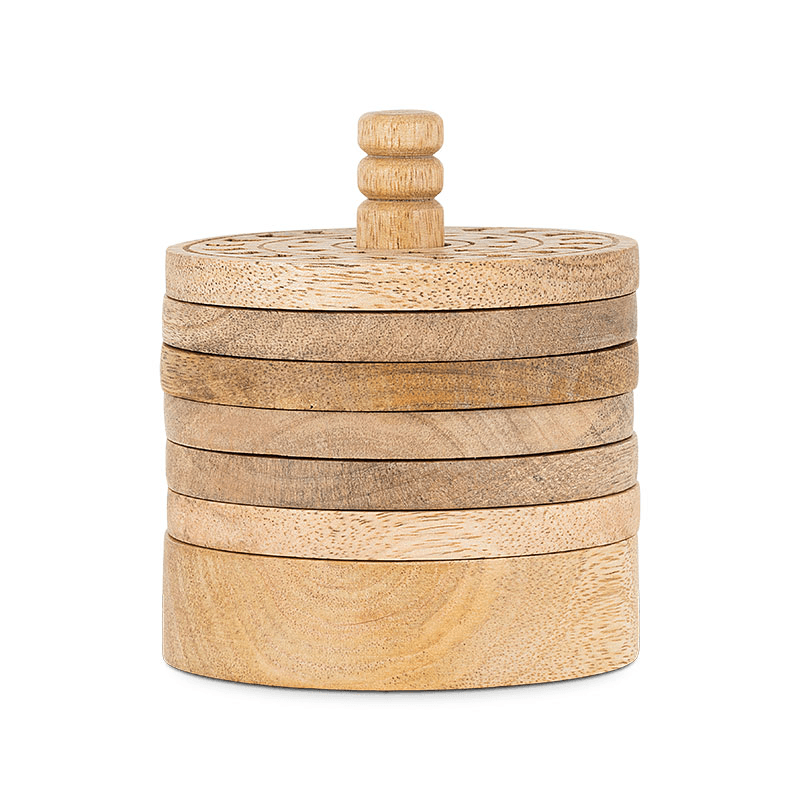 Anali Mango Wood Coasters, D10cm, Natural