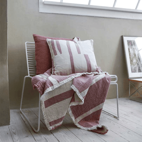 Image showing the Lyme Grass Throw, H180cm x W130cm, Rusty Red product.