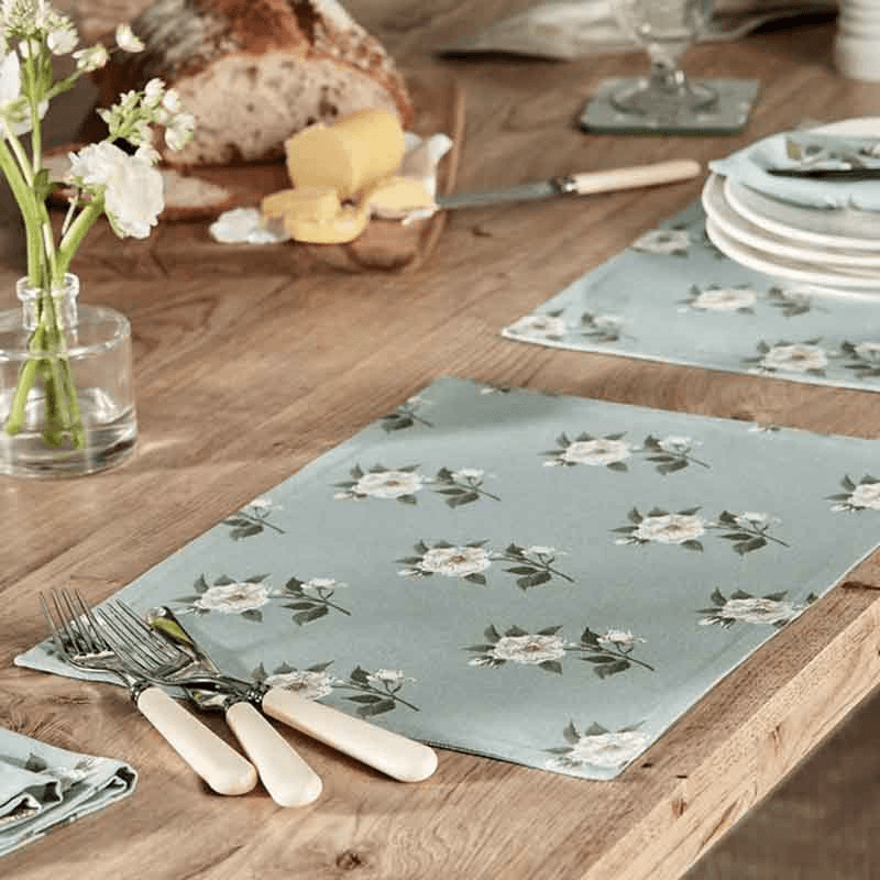 Rose Set of 2 Placemats, Duck Egg