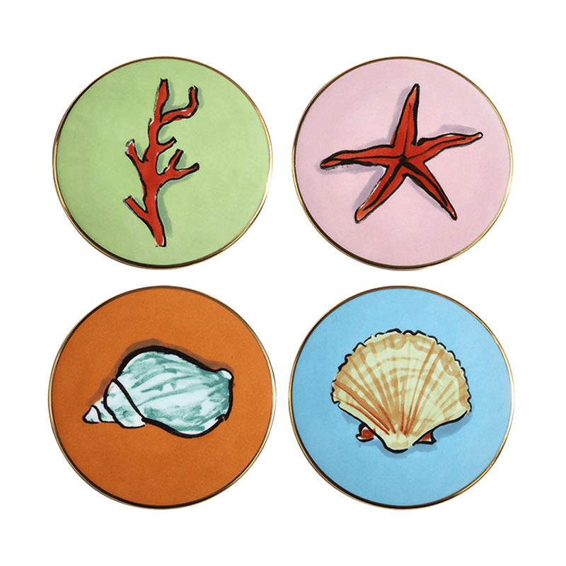 Il Viaggio Di Nettuno Set of 4 Coasters, D10cm, Multi