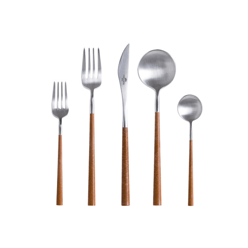 Image showing the Mito 20 Piece Cutlery Set, Wood product.