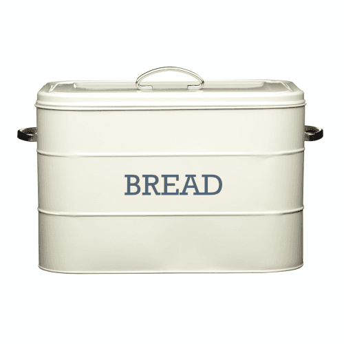 Image showing the Living Nostalgia Bread bin, 34 x 21.5 x 25cm, Cream Enamelled Steel product.