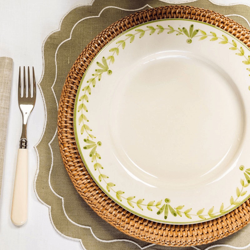 Elouise Set of 6 Dinner Plates, D26.5cm, Green
