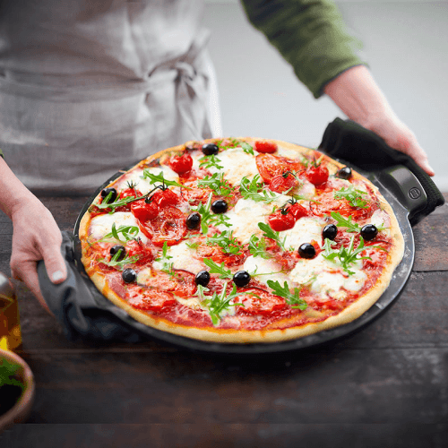 Image showing the Ceramic Smooth Pizza Stone, 37cm, Black product.
