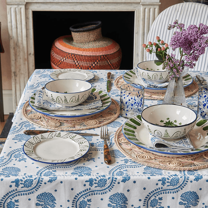 Kalee Set of 4 Linen Napkins, Blue