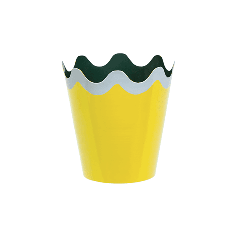 Scallop Tole Small Planter, H15cm, Yellow