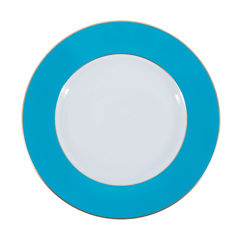 Sous Le Soleil Dinner Plate, D27.5cm, Matt Gold Classic Turquoise