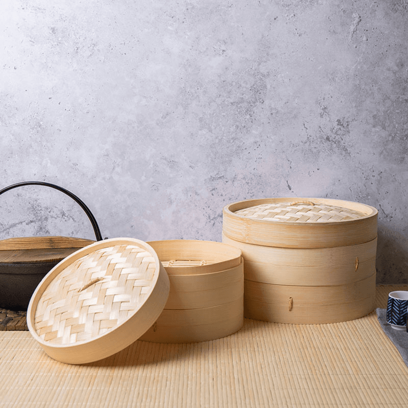 Oriental Two tier bamboo steamer, 25cm