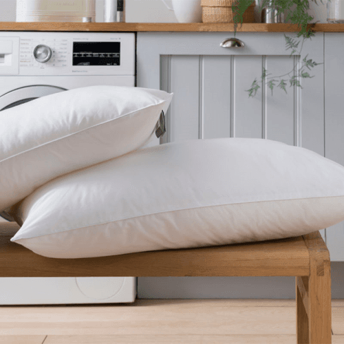 Image showing the Spundown Medium comfort pillow, 74 x 48 cm, White product.