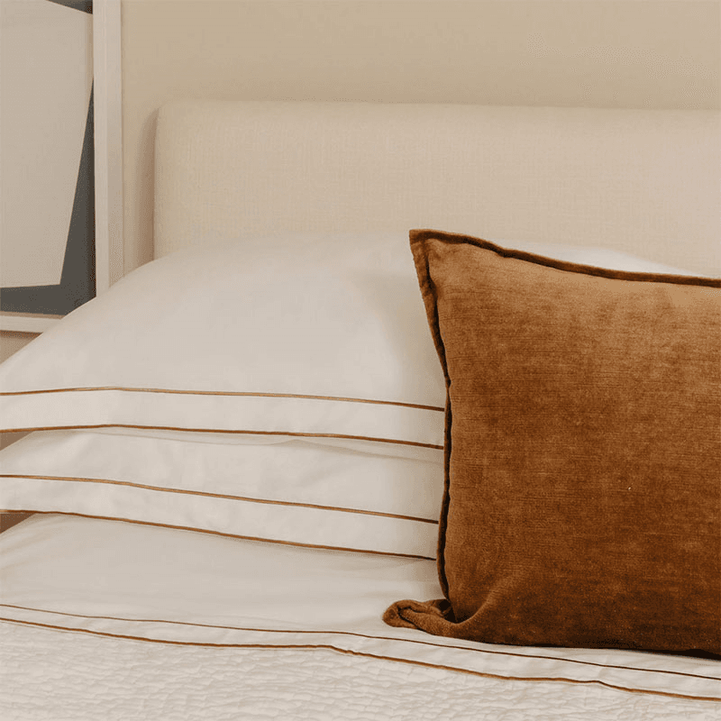 Verity Linen Velvet Rectangular Cushion Cover, 45 x 65cm, Nougat