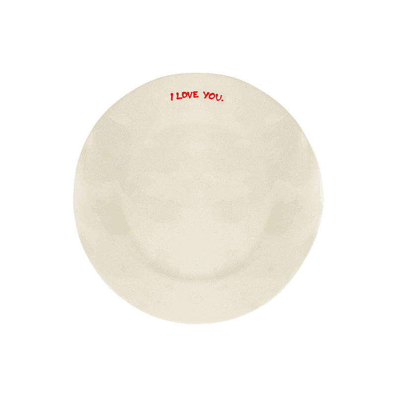 I Love You Breakfast Plate, D22cm, Red