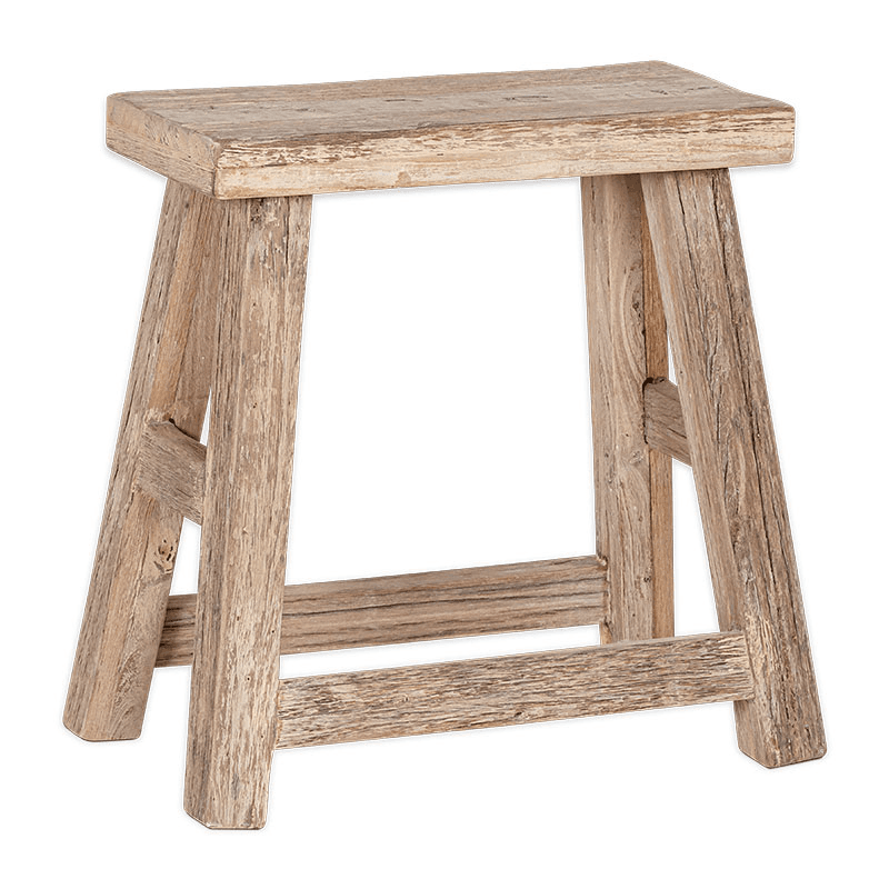Ibo Reclaimed Wood Low Stool, Natural