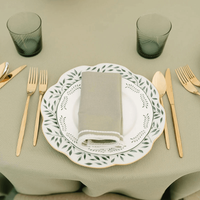 Olive Set of 4 Starter Plates, D21cm, Green