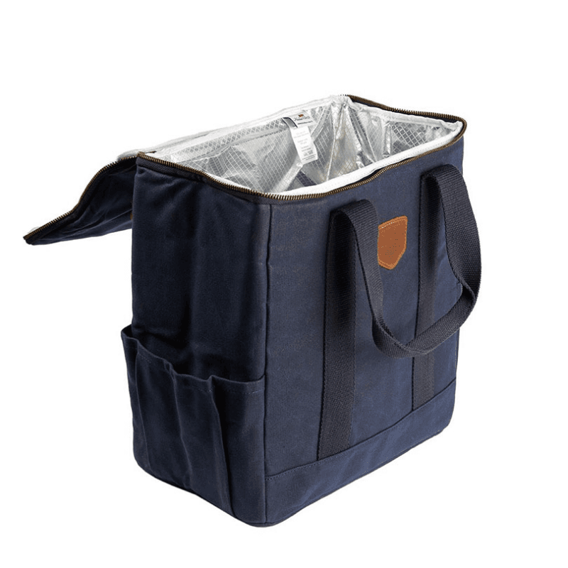 Waxed Canvas Cool Bag, Navy