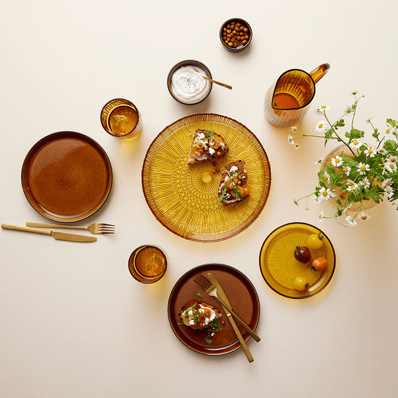 Kusintha Serving Dish, D30cm, Amber
