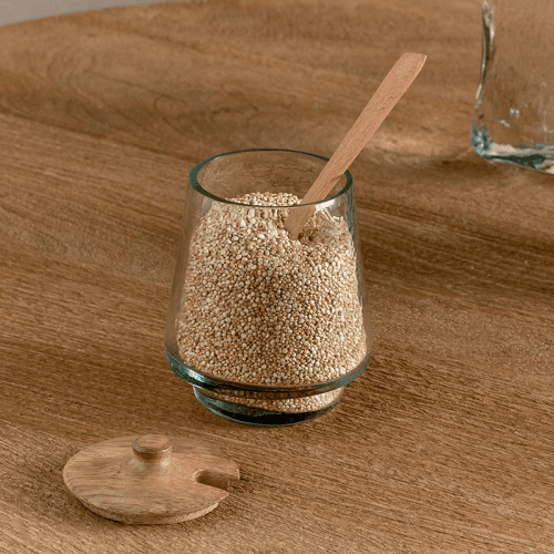 Image showing the Kali Tall Storage Jar, H12cm, Natural & Clear product.