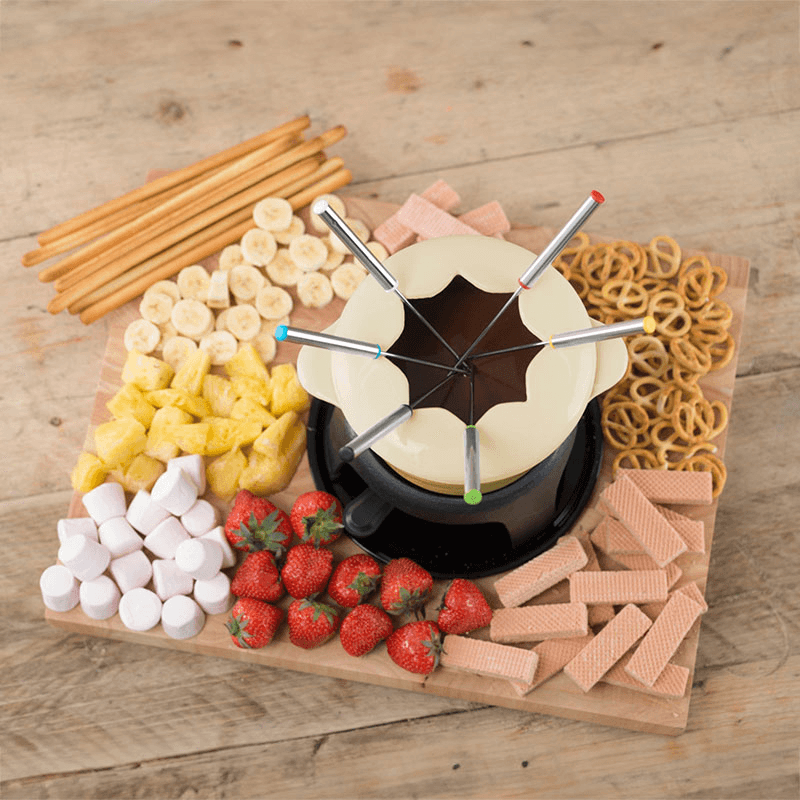 Fondue set, cream