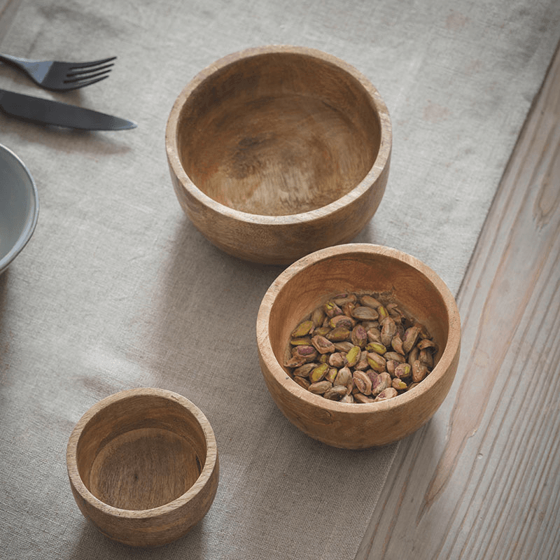Midford Set of 3 Bowls, Mango Wood