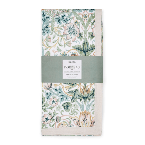 Image showing the Morris & Co Table Runner, 250cm x 35cm, Strawberry Thief product.