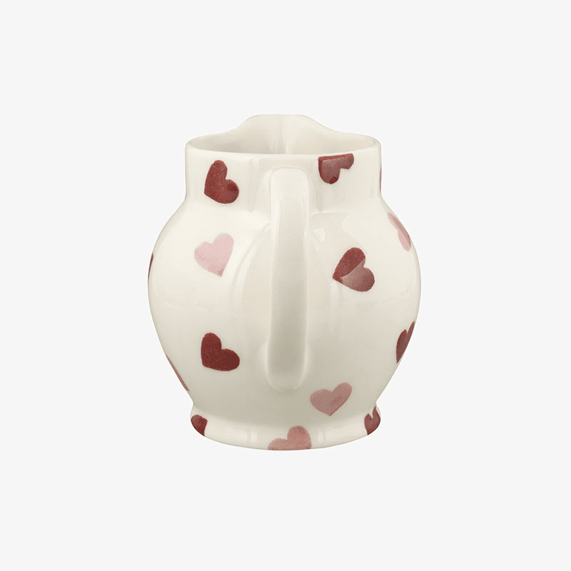Pink Hearts Jug, 315ml, Cream