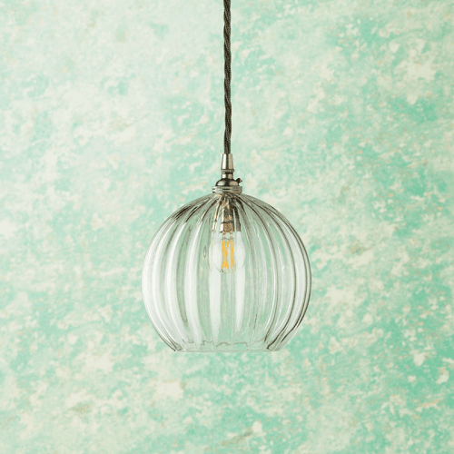 Image showing the Pumpkin Large Pendant, H24cm x W24cm, Clear Glass product.
