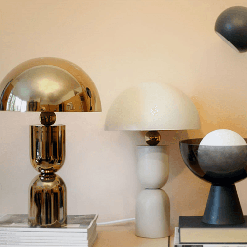 Image showing the Dome Mushroom Table Lamp, H39cm, Brass product.