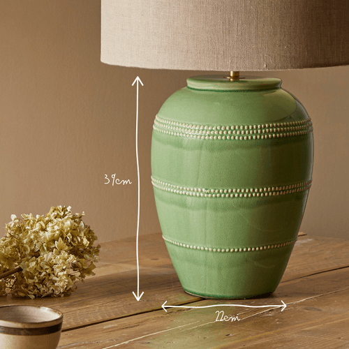 Image showing the Ted Table Lamp Base Only, H39cm x W22cm, Green product.