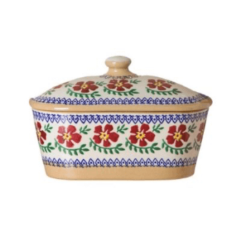 Image showing the Covered Butterdish, Old Rose, Ceramic, 19x14x13cm product.
