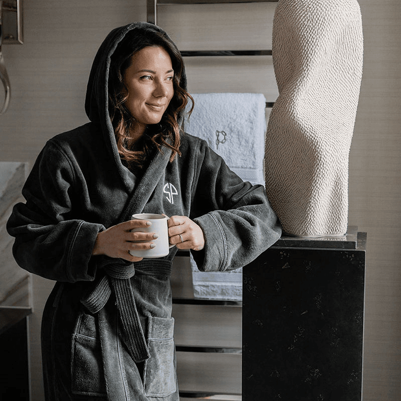Sati Bath Robe, Large, Grey