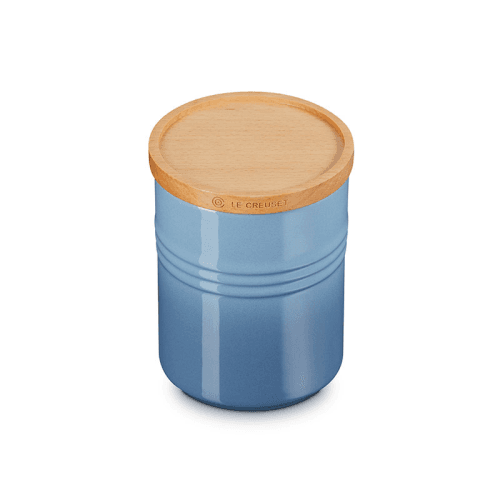 Image showing the Stoneware Storage Jar, Medium, Chambray product.