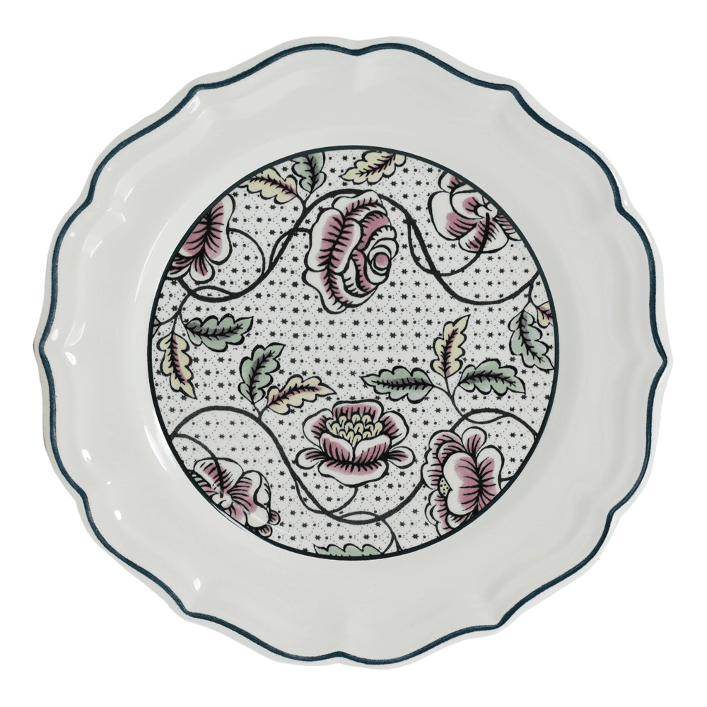 Dominoté - Roses Dessert plate, 23cm
