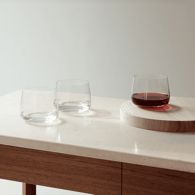 Metropolitan Set of 4 Stemless Glass, 360ml, Clear