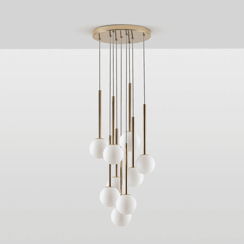 Globe Cluster Pendant Light, H99cm, Brass