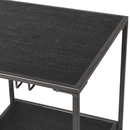 Image showing the Metal Wine Rack and Trolley, 85 x 80 x 45cm, Black product.