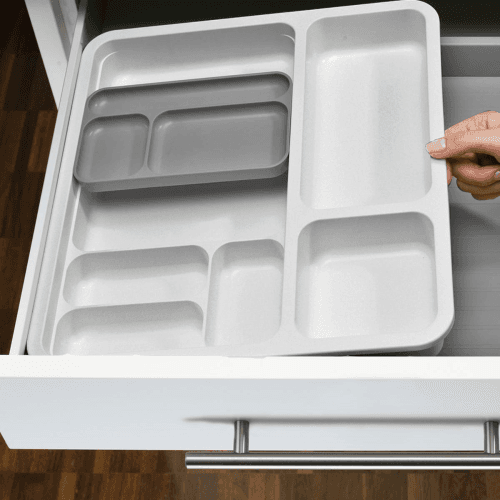 Image showing the Drawer store cutlery drawer, Grey product.
