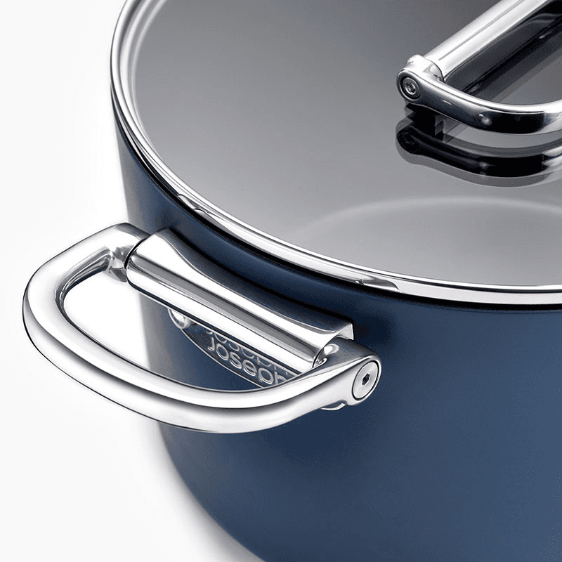 Space Folding Saucepan & Lid, 23cm, Midnight Blue
