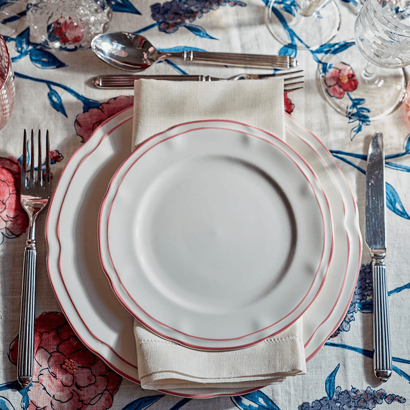 Provence Set of 4 Dinner Plates, D26cm, Pink