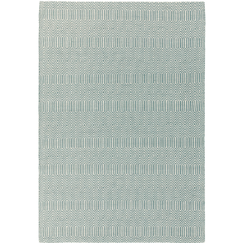 Sloan ethnic flatweave runner, 200 x 300cm, Duck Egg