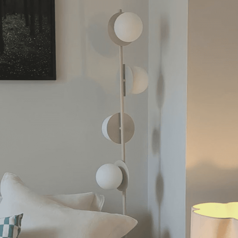 Disk Opal Floor Lamp, H167cm, Sand