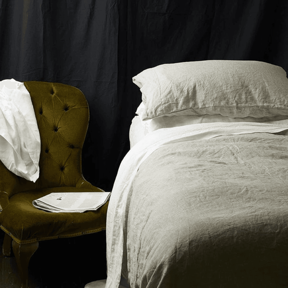 Oatmeal Linen Pair of Pillowcases, Standard
