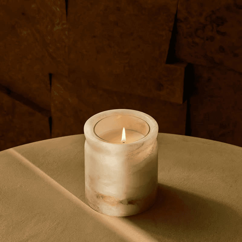 Bergamot & Mandarin Zest Marble Candle, 250g, Alabaster