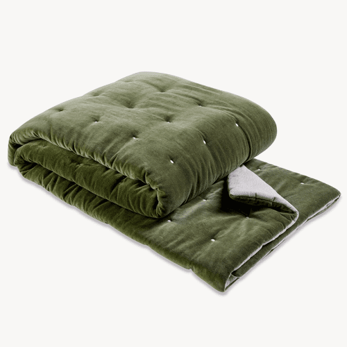 Image showing the Jaipur Bedspread, 220 x 200cm, Olive Green product.