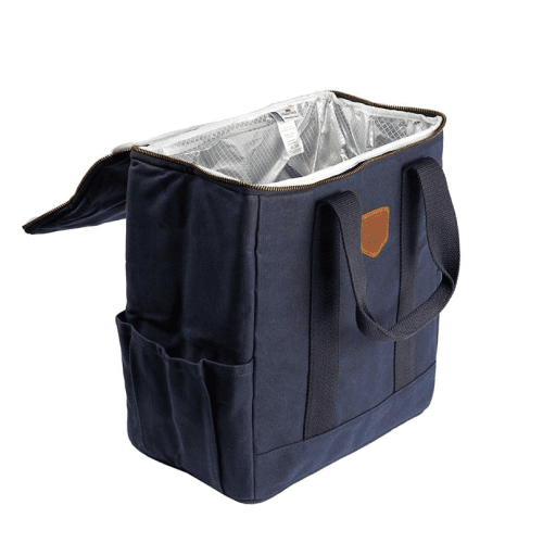 Image showing the Waxed Canvas Cool Bag, Navy product.