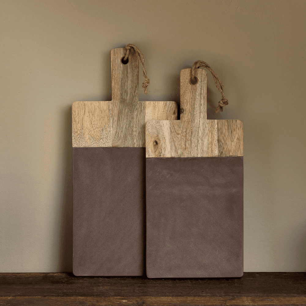 Cassia Mango Wood & Stone Board, 39cm, Natural