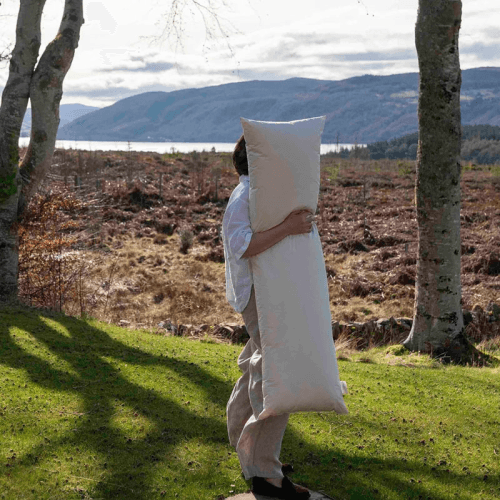 Image showing the Scottish Wool Medium Long Body Pillow, Natural product.