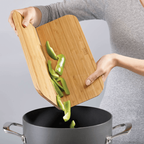 Image showing the Chop 2 Pot Bamboo chopping board, W26 x D21cm product.