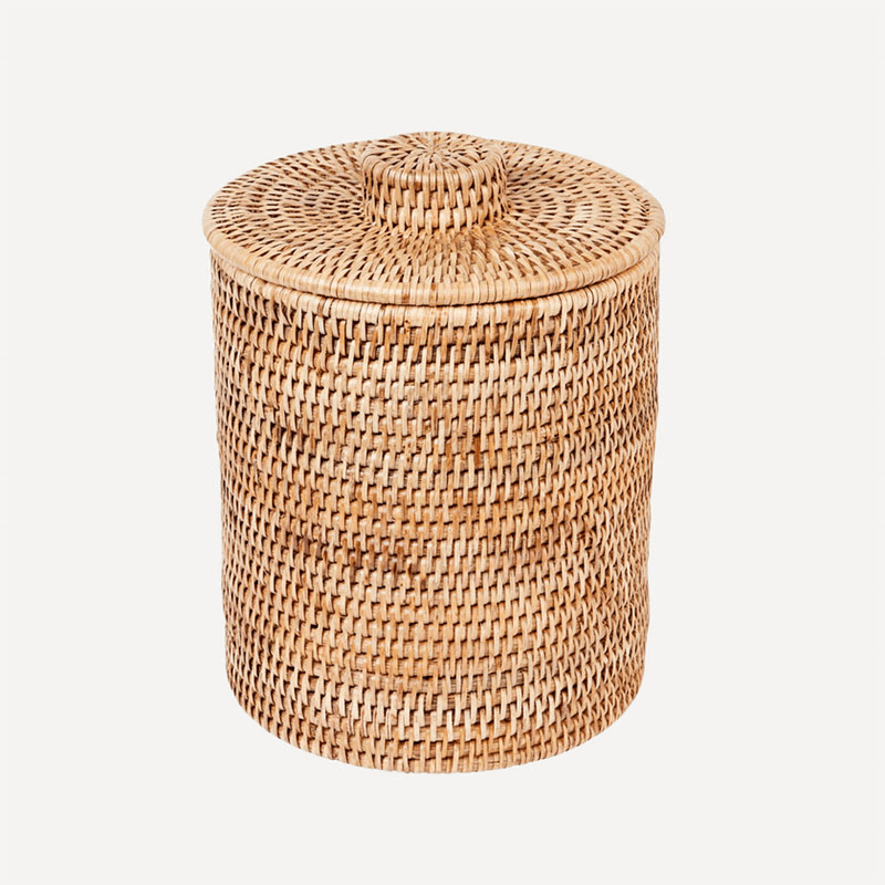 Rattan Bathroom Bin, H27cm, Natural