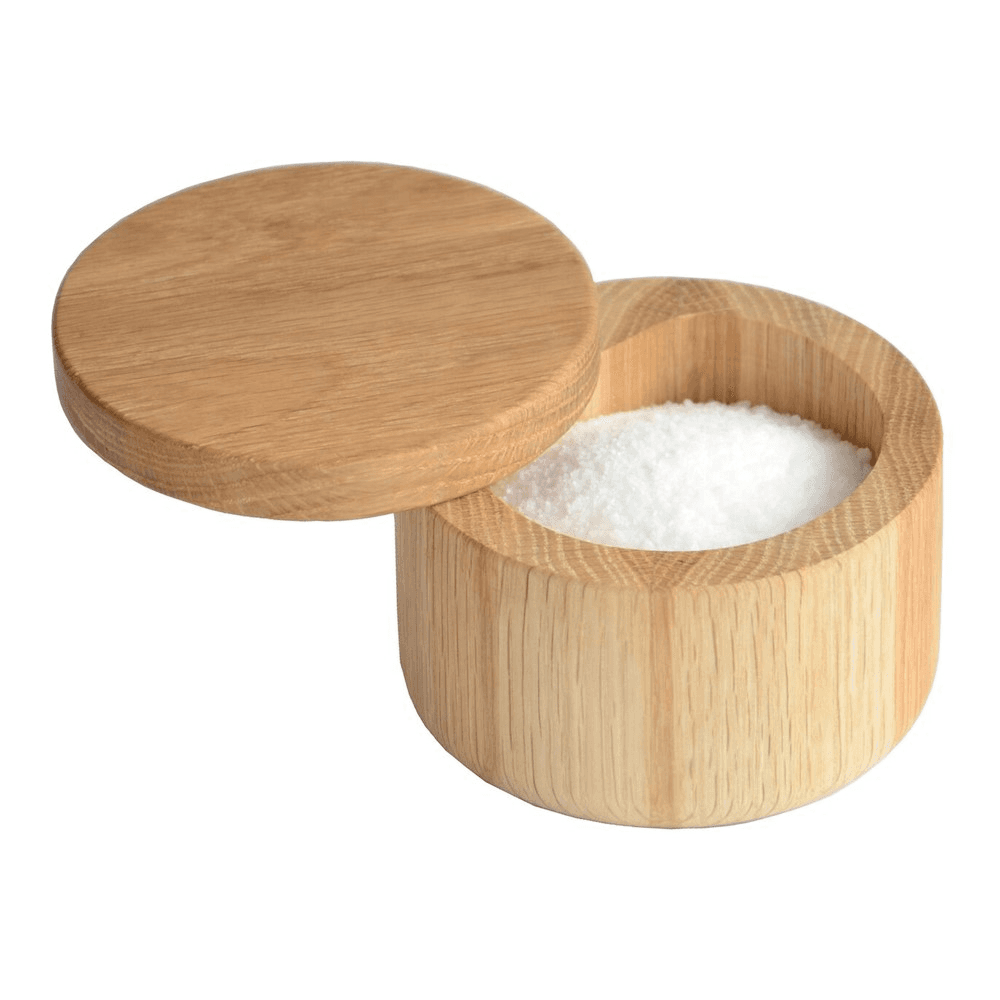 Swing top pot, H7.5 x W11cm, oak