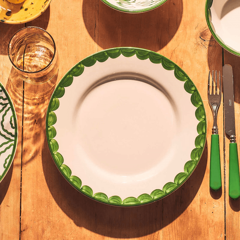 Scallop Set of 2 Dinner Plates, 28cm, Green