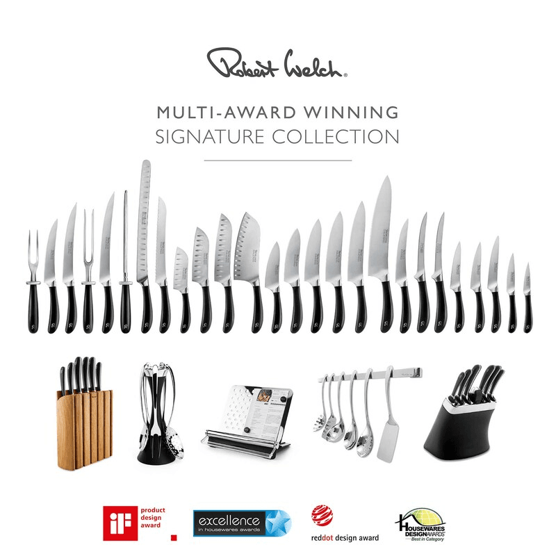 Signature Knife Block Set with 6 Knives & Steel Sharpener, Black